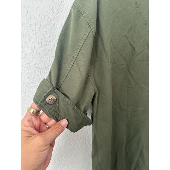 Gap Army Green Shirttail Hem Dress Womens XL Tall NWT - Picture 7 of 9